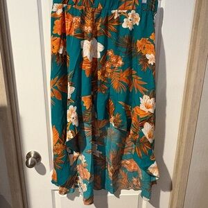 Source Unknown Vibrant Floral Midi Skirt